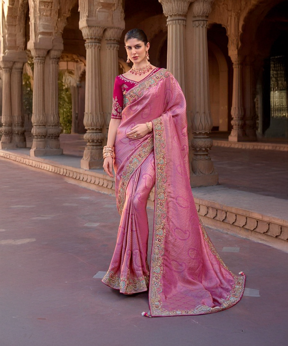 Pinker Saree - Desiwear