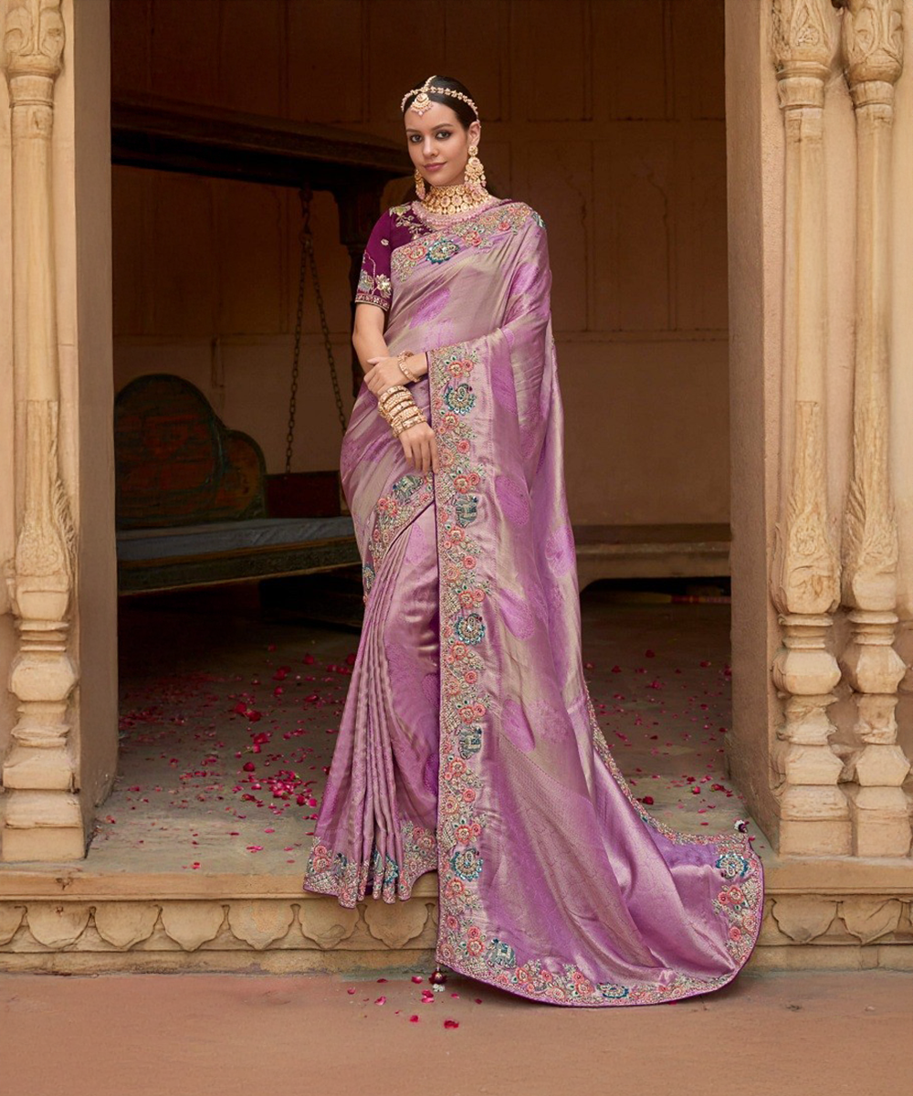 Two Tone Purple Saree Desiwear