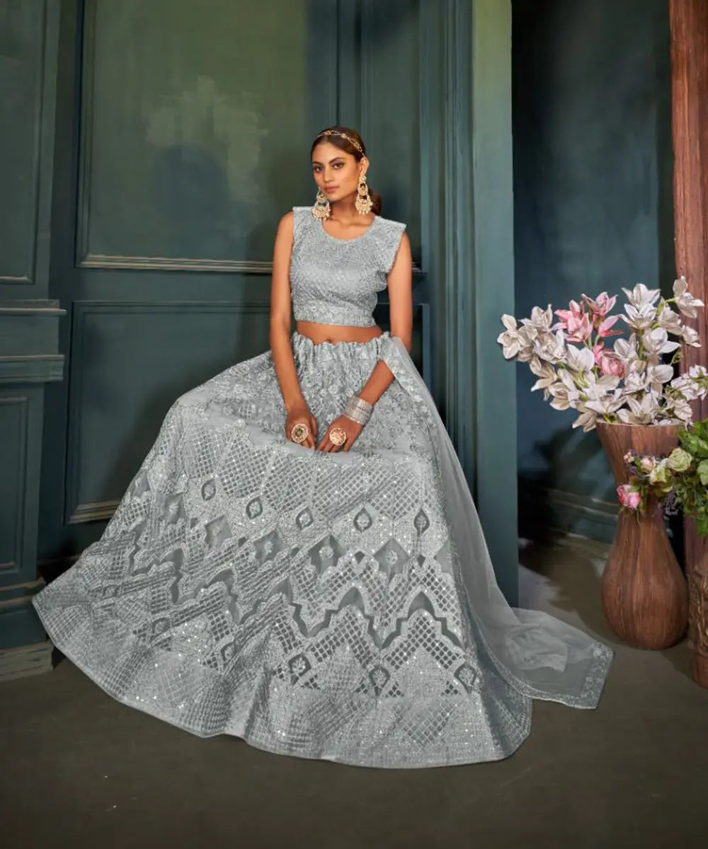 Grey Royal Lehenga Desiwear