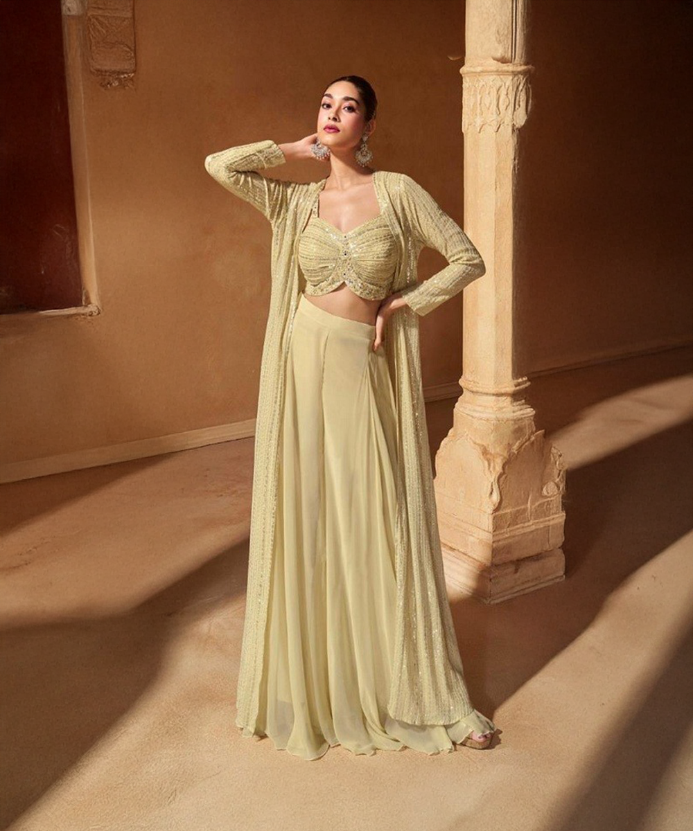 Beige farbener Saree Desiwear