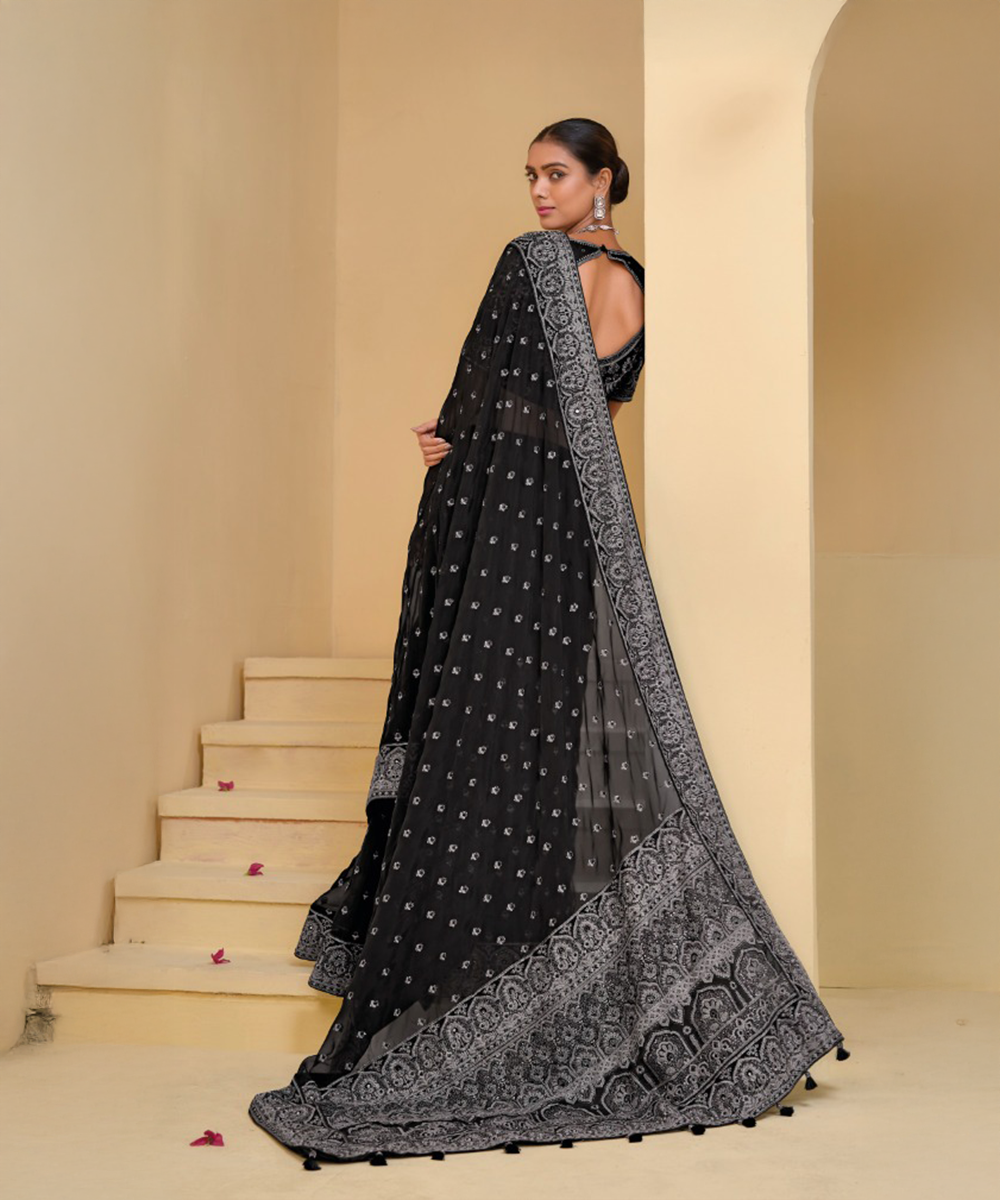 Black Italian Saree