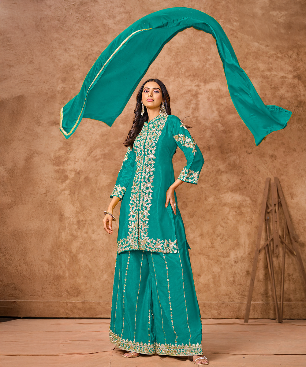Türkiser Salwaar Kameez Desiwear