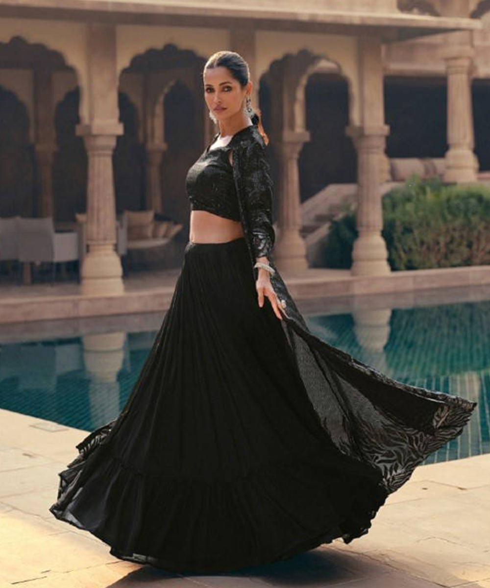 Schwarzer Lehenga Desiwear