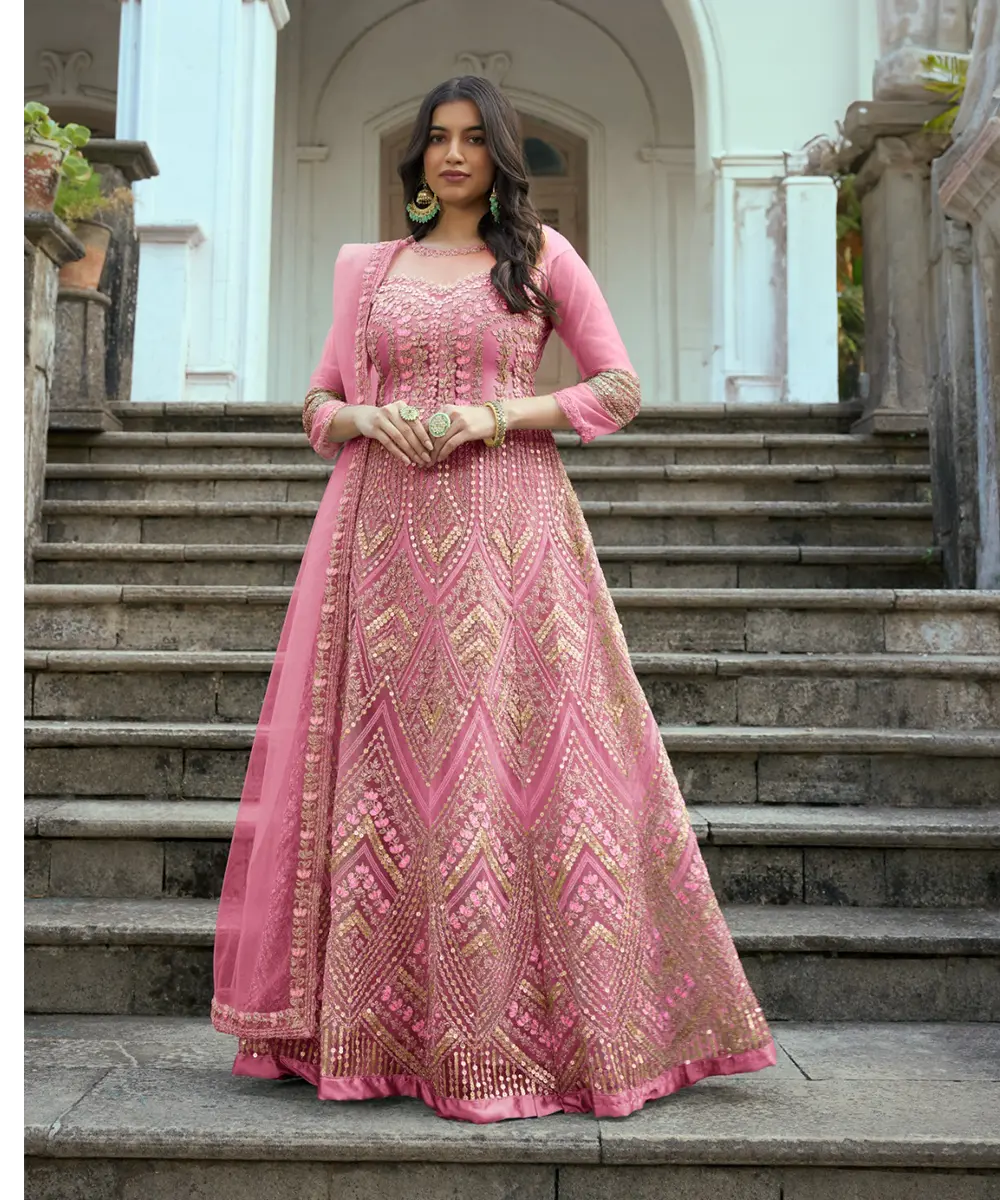 Festlicher Pinken Salwar Kameez mit Dupatta Desiwear