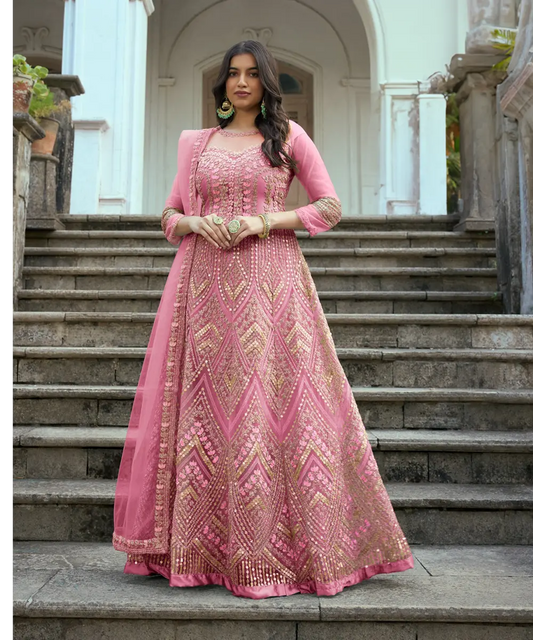 Festlicher Pinken Salwar Kameez mit Dupatta Desiwear