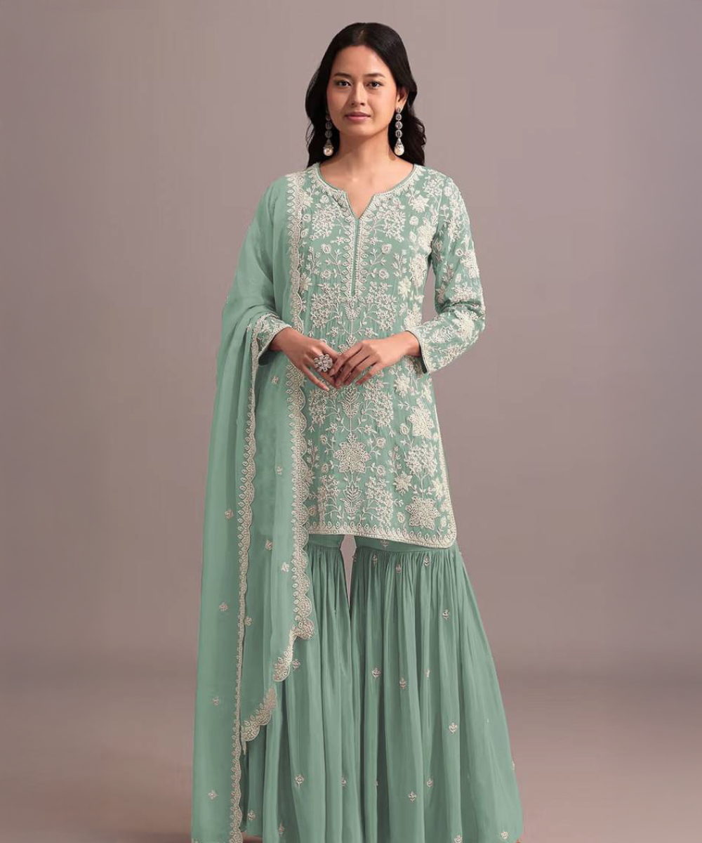 Mint Grüner Salwar Kameez — Mint Grün — Sofort lieferbar