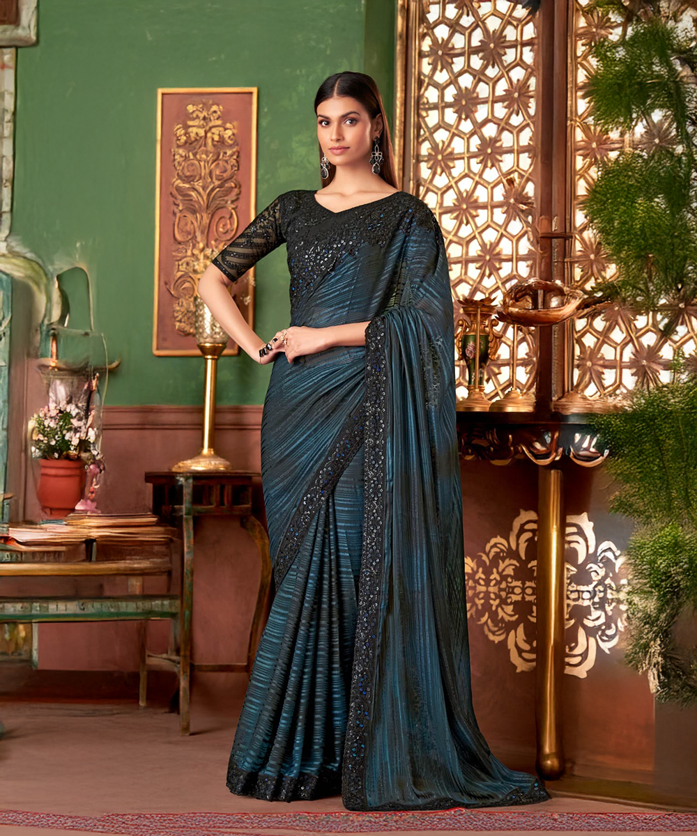 Dark blue saree