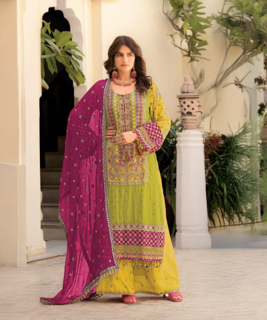 Salwar Suit gelb pink