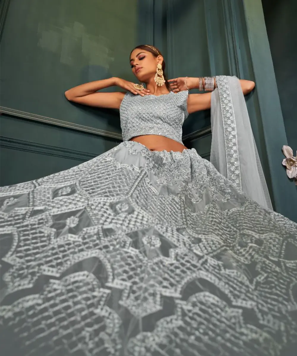Grey Royal Lehenga Desiwear