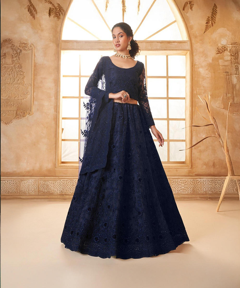 Hochwertiger Navy Lehenga Desiwear