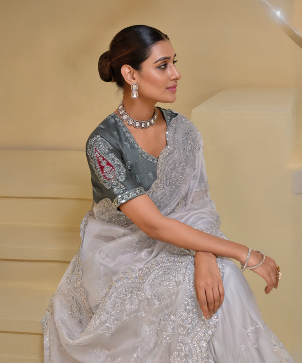 Grey banasari Saree