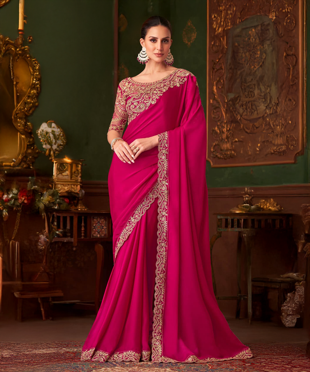 Pink saree