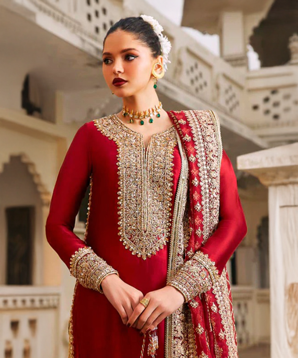 Georgette Red Salwar Kameez