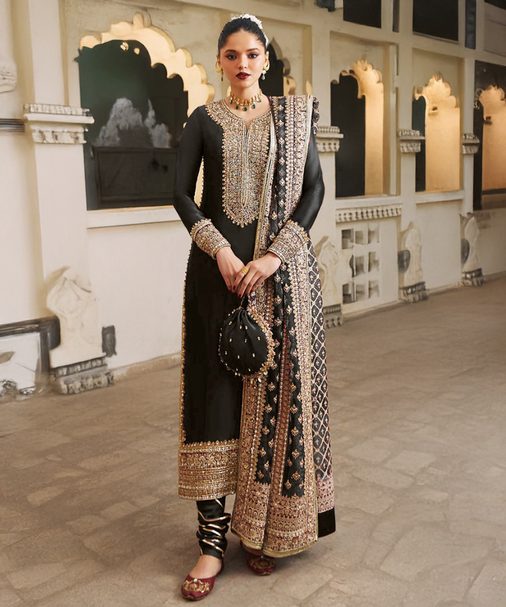 Georgette Black Salwar Kameez