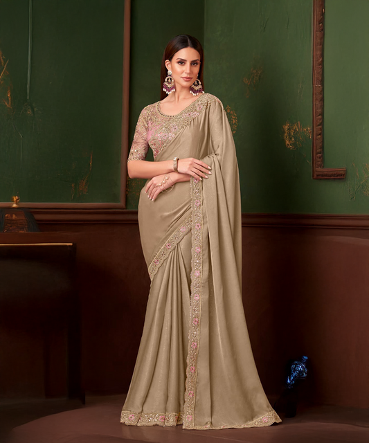 Beige saree