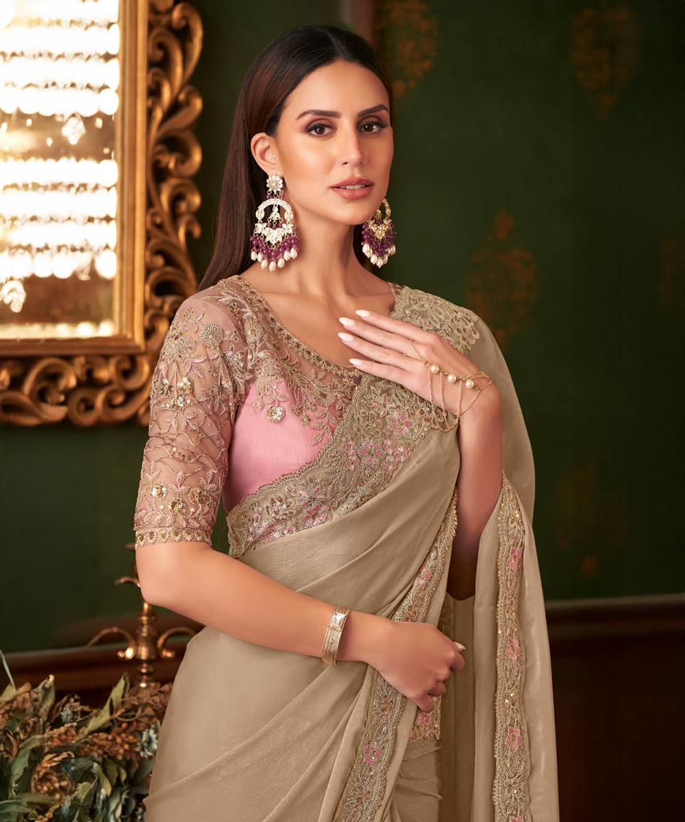 Beige saree