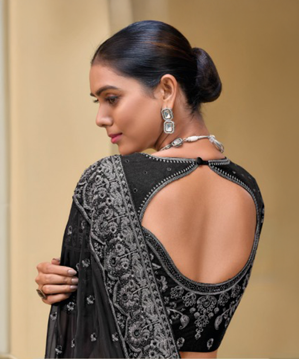 Black Italian Saree