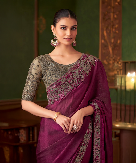 Bordeaux Saree