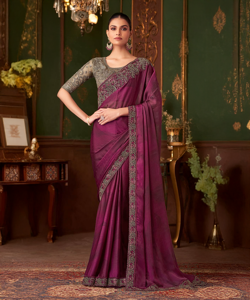 Bordeaux Saree