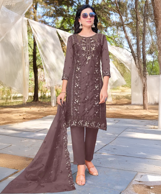 Braunes Salwaar Kameez