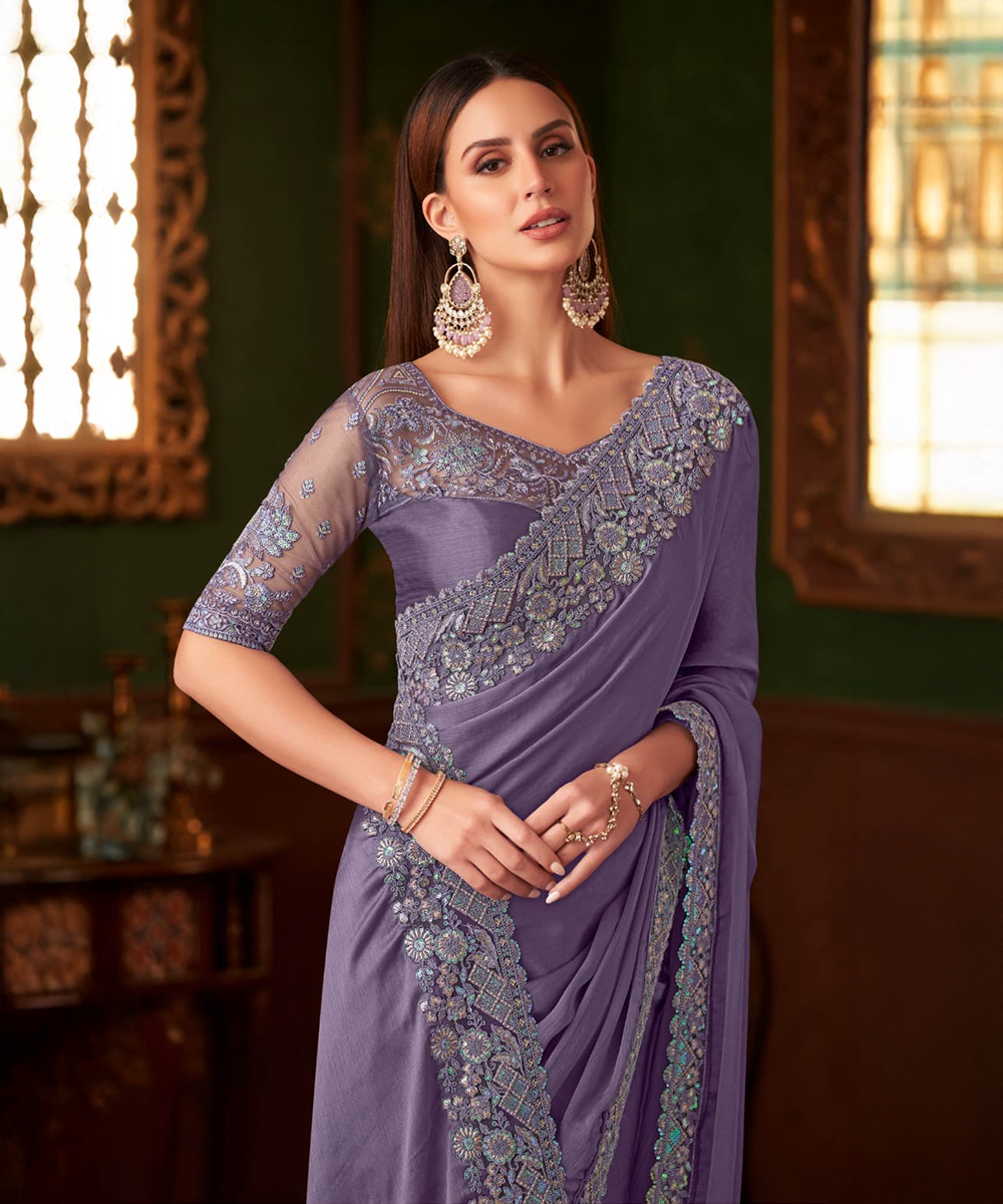 Lavender Saree