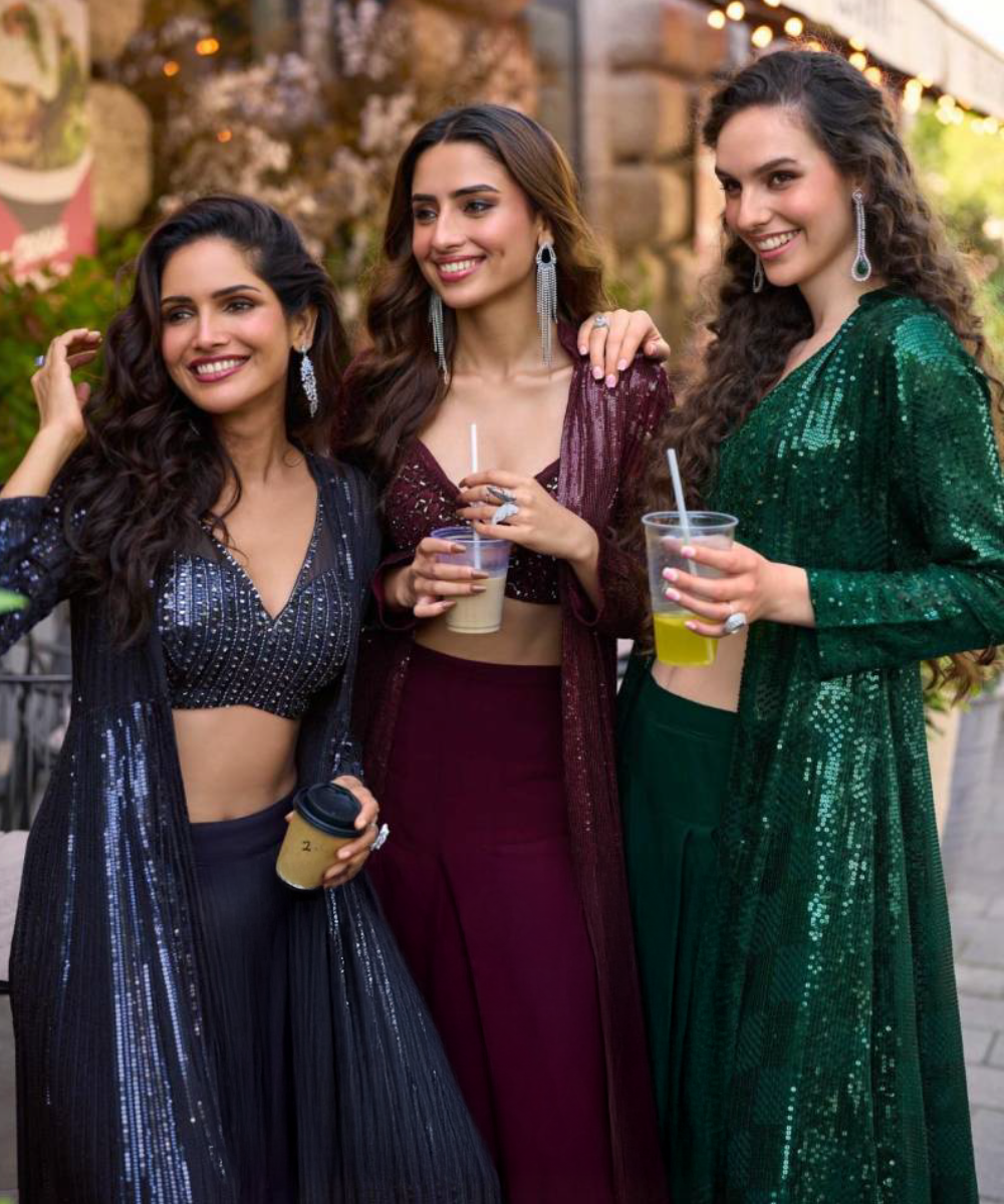 Lehenga in Beere — Beere — Sofort lieferbar