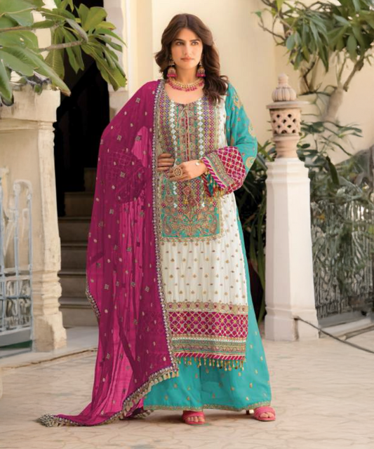 Salwar Suit Turquoise & Magenta — Turquoise & Magenta — Immediately available