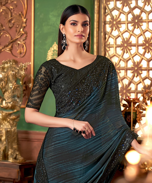 Dark blue saree