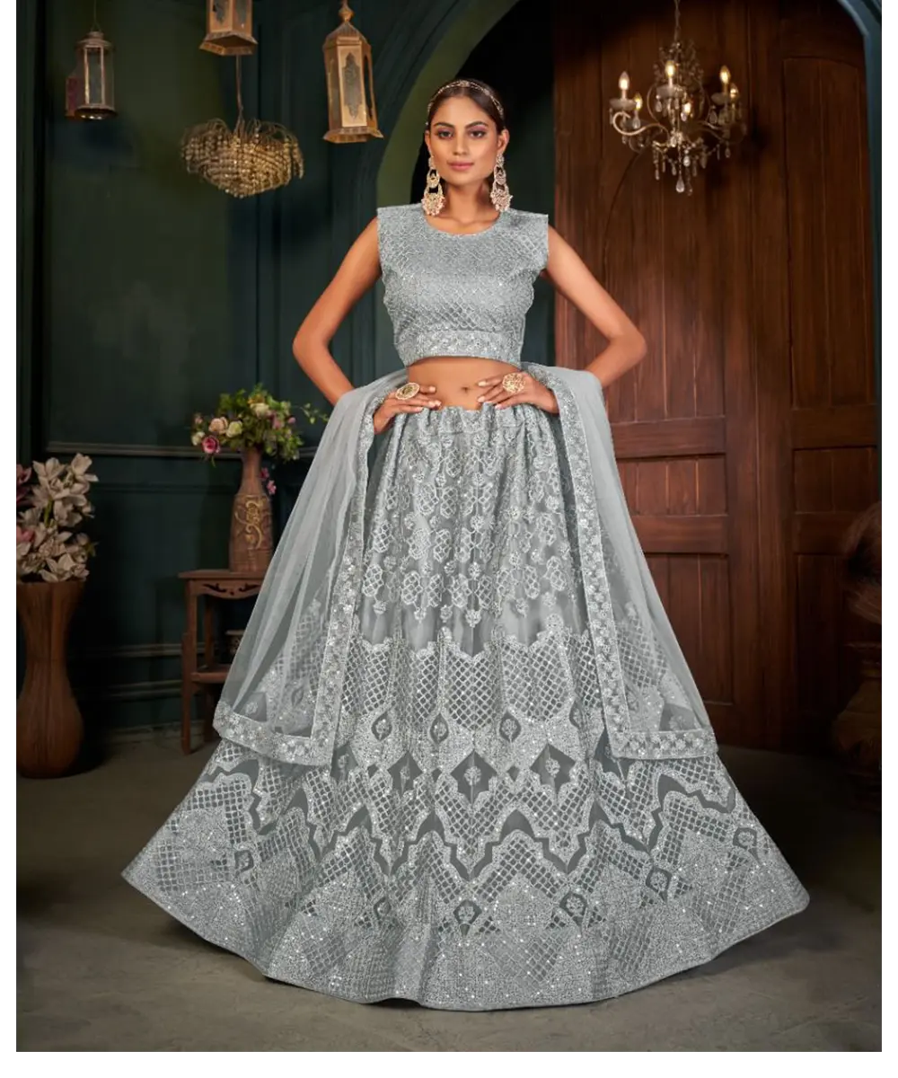 Grey Royal Lehenga Desiwear