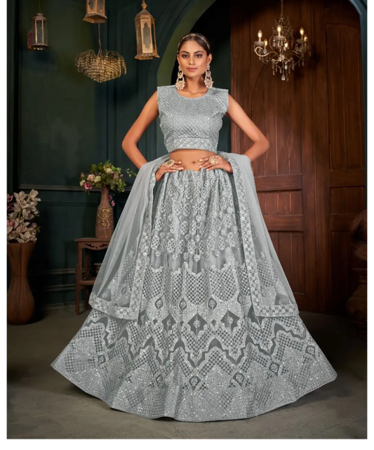 Grey Royal Lehenga Desiwear