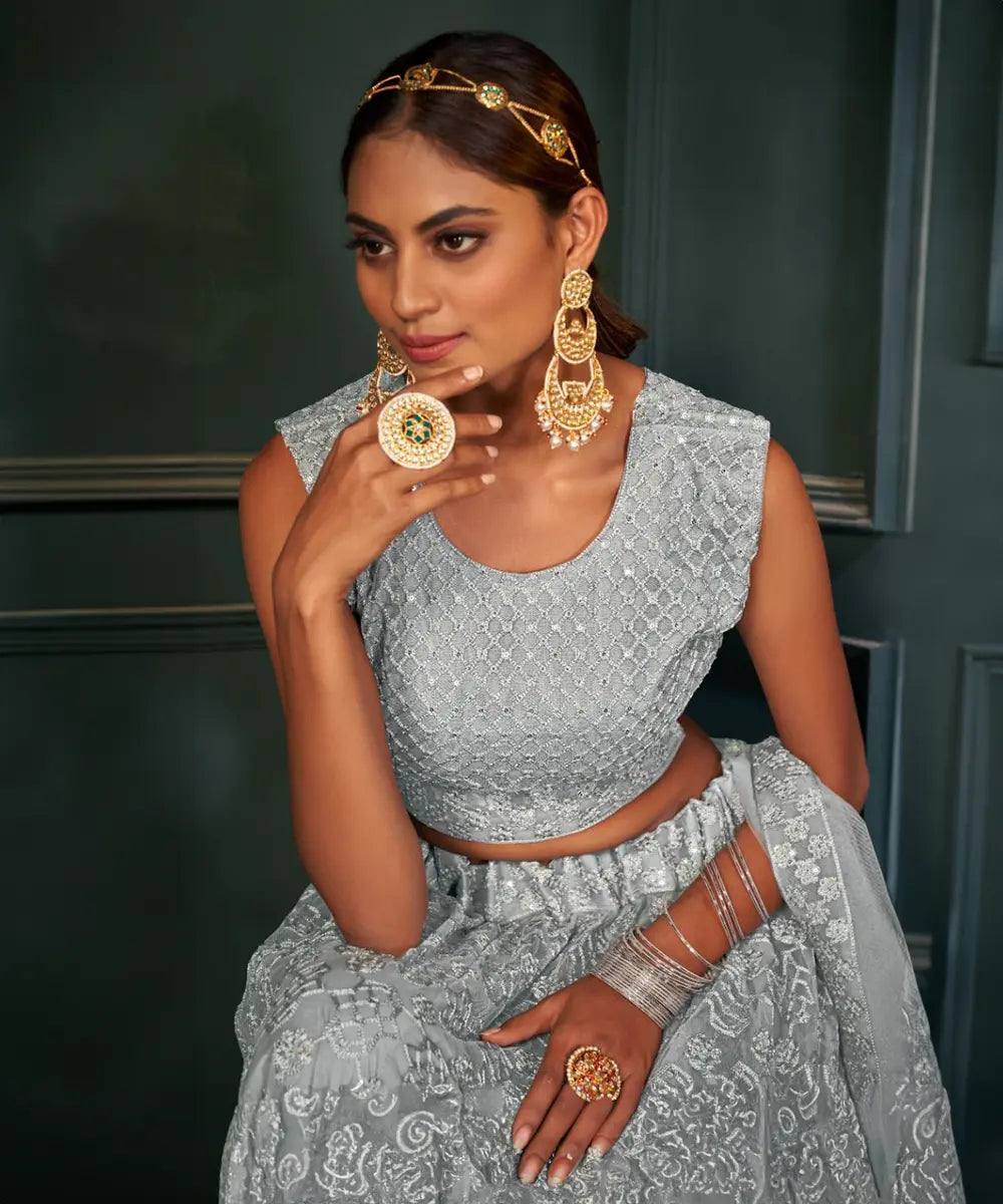 Grey Royal Lehenga Desiwear
