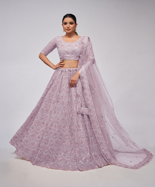 Rosaner Lehenga aus Soft Net Desiwear