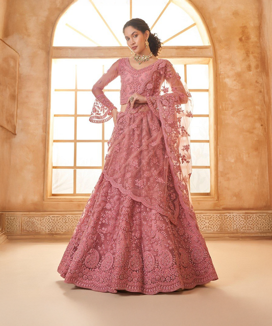 Hochwertiges Pinkes Lehenga Desiwear
