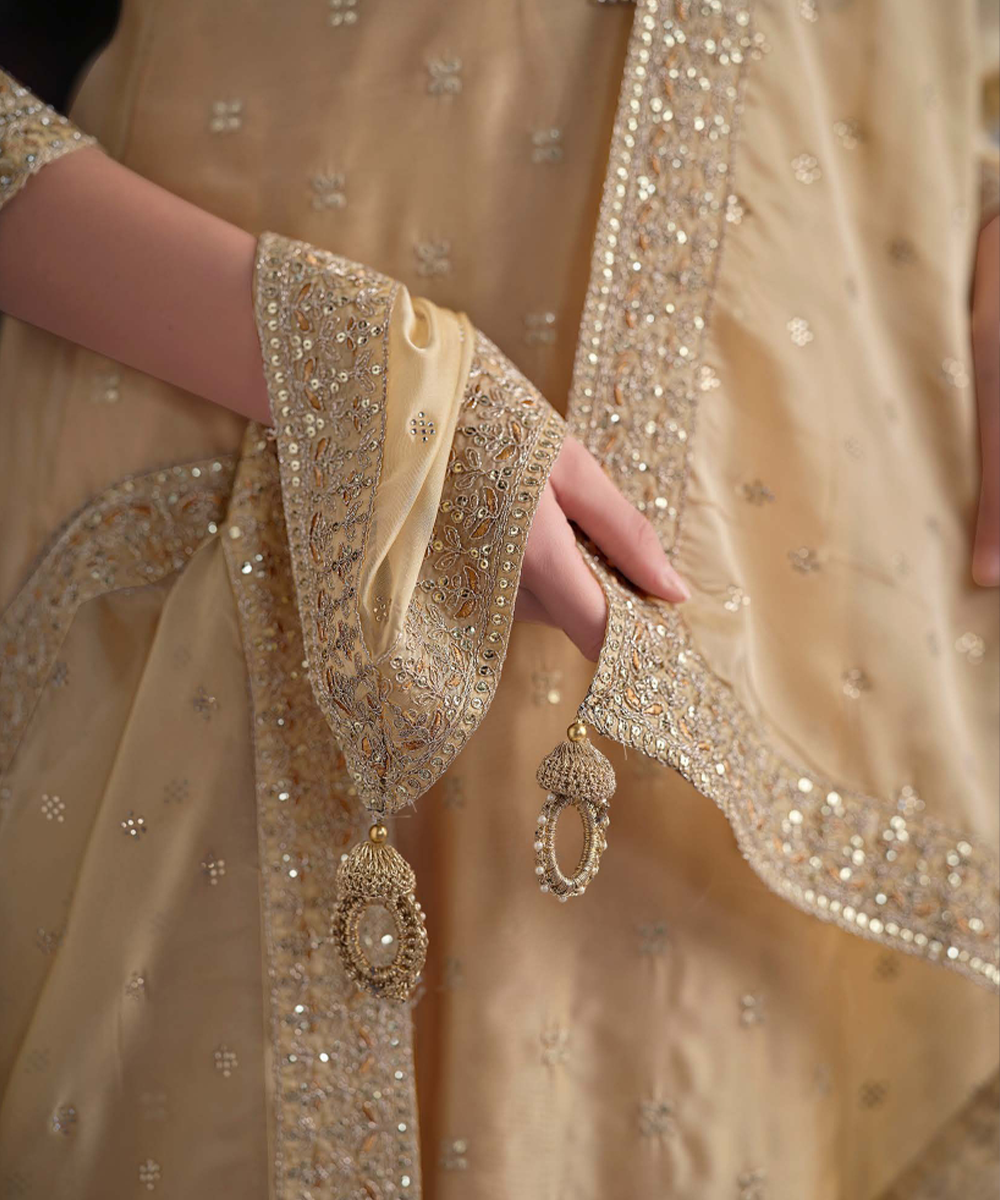 Organza cream Salwar Kameez