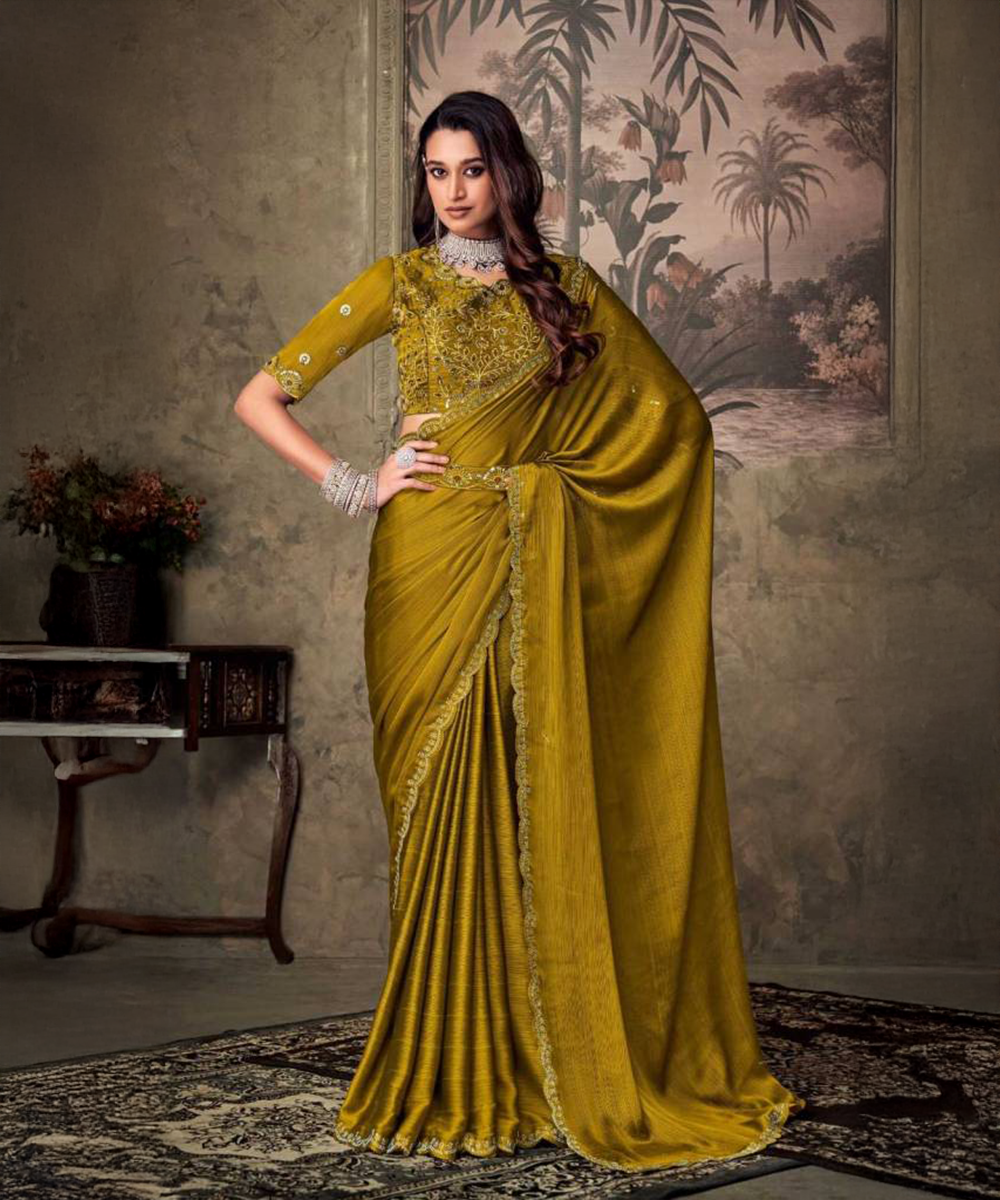 Gelbes Ready to wear Saree