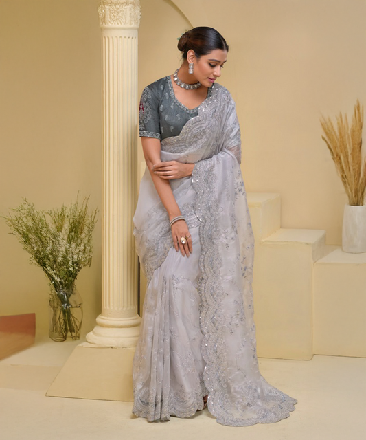 Grey banasari Saree