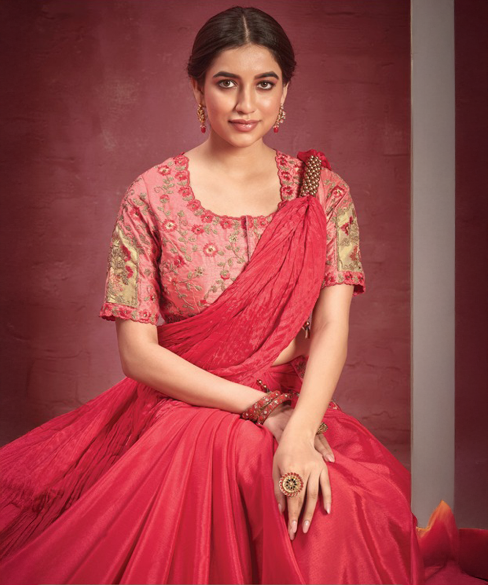 Red mahotsav saree