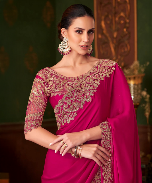 Pink saree