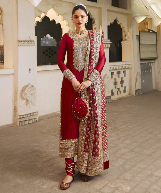 Georgette Red Salwar Kameez