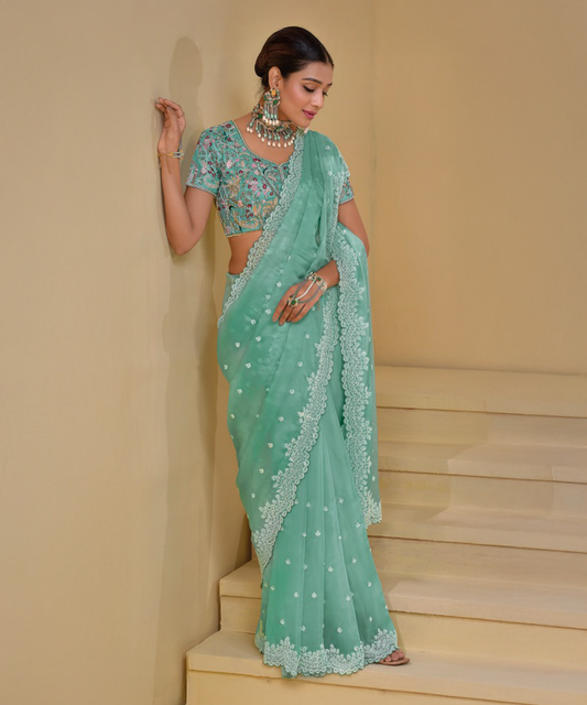 Sea Green Saree