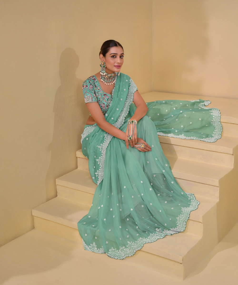 Sea Green Saree